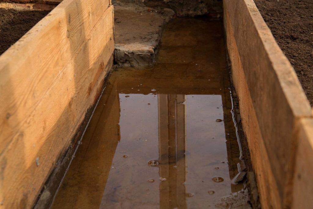 Infiltration d'eau sur une fondation