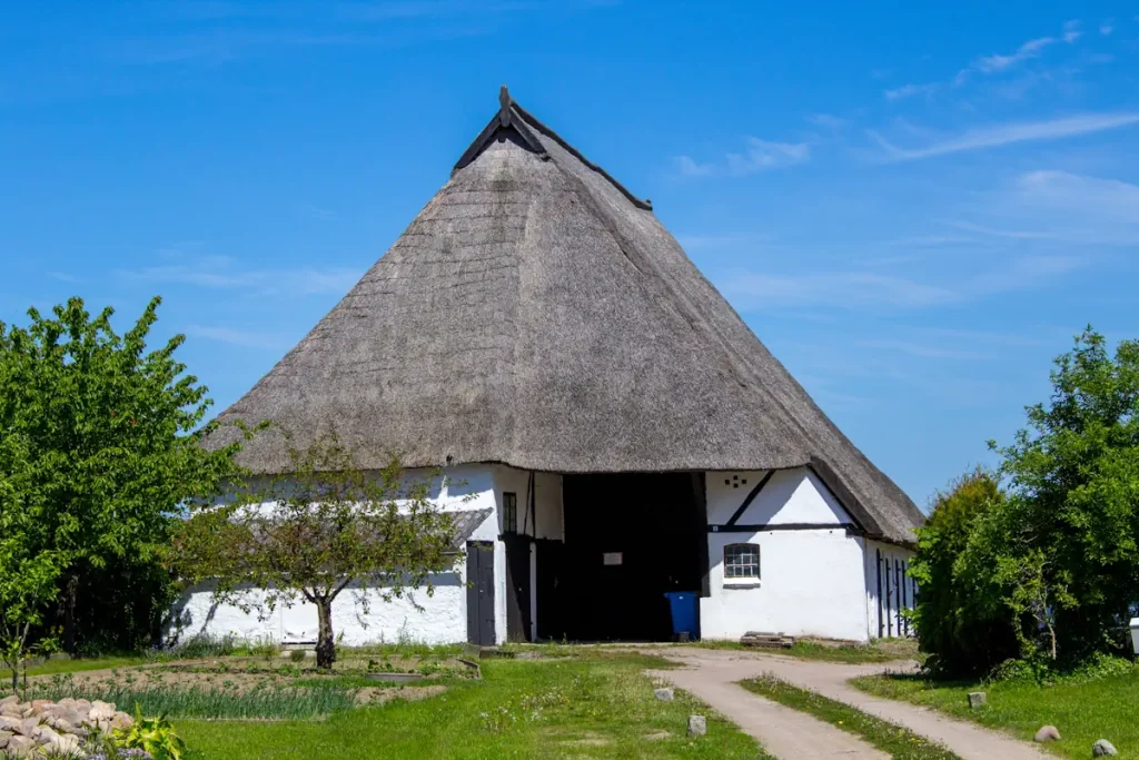 Maison avec un toit chaume