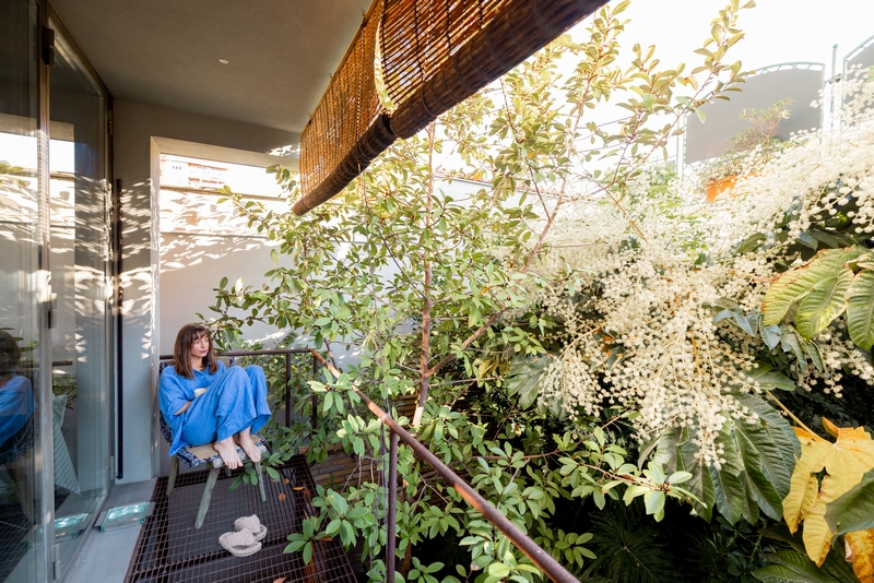 balcon avec jardin occultant